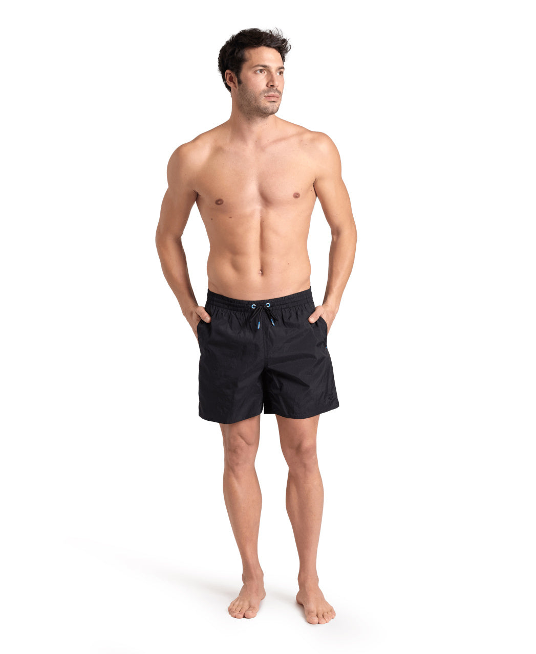 Sundbuxur Herra Arena Beach Boxer Solid - Svartar